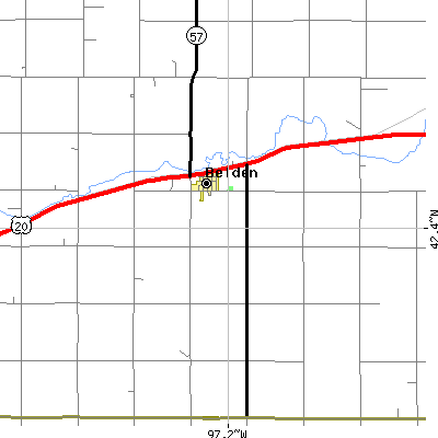 Zip code 68717 close-up map