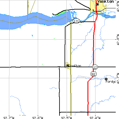 Zip code 68730 close-up map