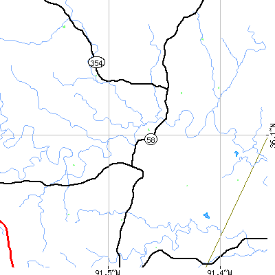 Zip code 72569 close-up map