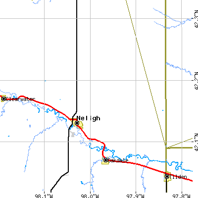 Zip code 68756 close-up map
