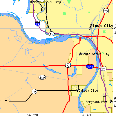 Zip code 68776 close-up map