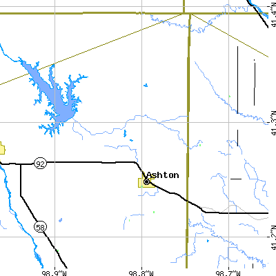 Zip code 68817 close-up map