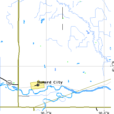 Zip code 68820 close-up map