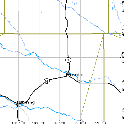 Zip code 68821 close-up map