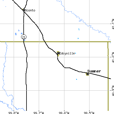 Zip code 68834 close-up map