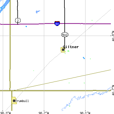 Zip code 68841 close-up map