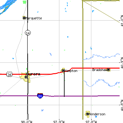 Zip code 68843 close-up map