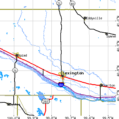 Zip code 68850 close-up map