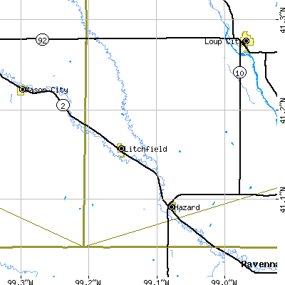 Zip code 68852 close-up map