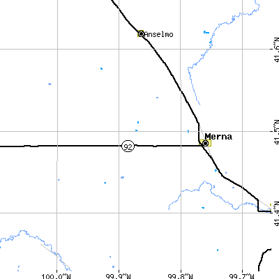 Zip code 68856 close-up map