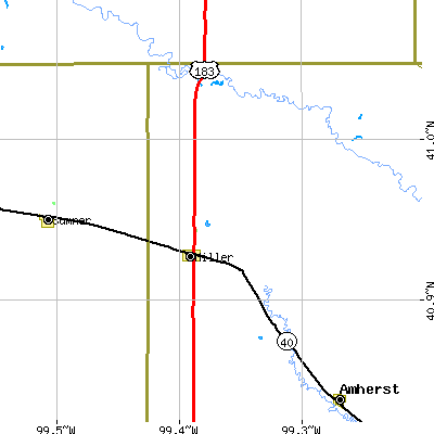 Zip code 68858 close-up map