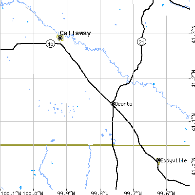 Zip code 68860 close-up map