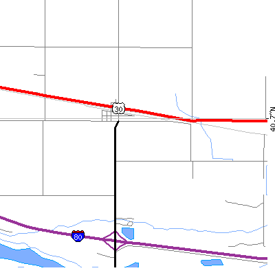 Zip code 68861 close-up map