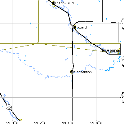 Zip code 68866 close-up map