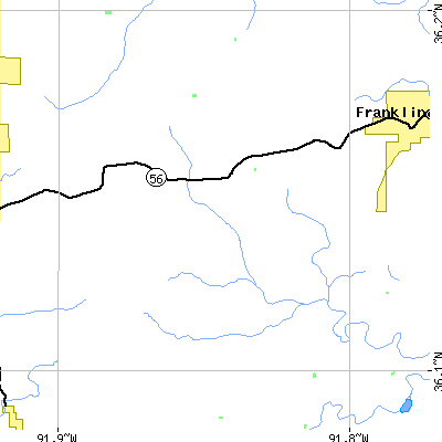 Zip code 72584 close-up map