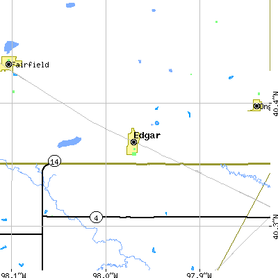 Zip code 68935 close-up map