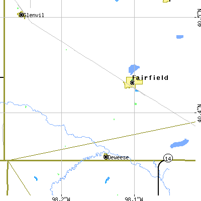 Zip code 68938 close-up map