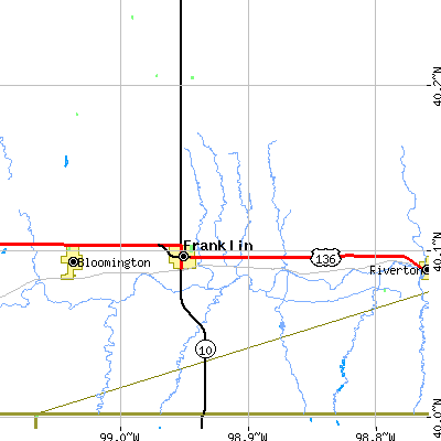 Zip code 68939 close-up map