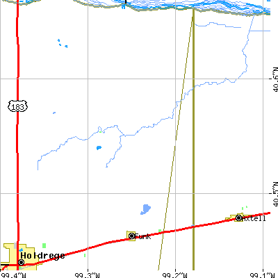 Zip code 68940 close-up map