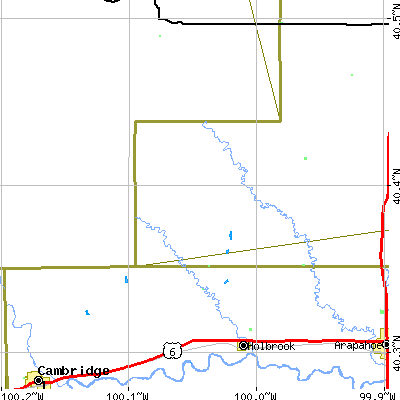 Zip code 68948 close-up map
