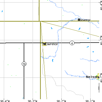 Zip code 68957 close-up map