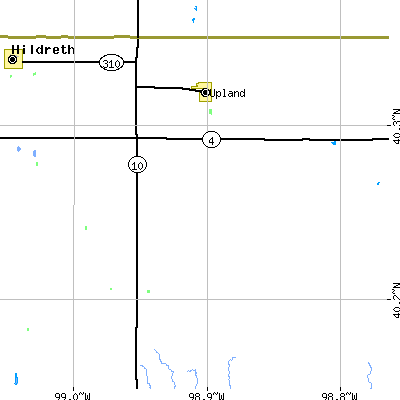 Zip code 68981 close-up map