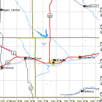 Zip code 69001 close-up map