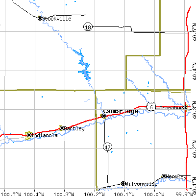 Zip code 69022 close-up map