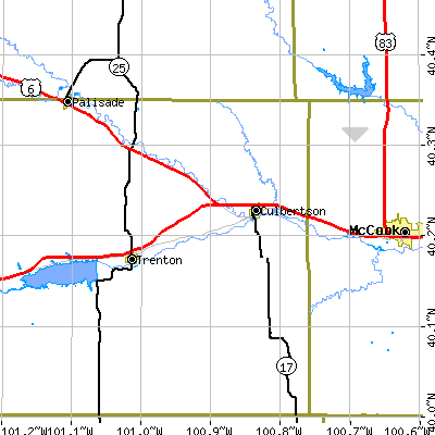 Zip code 69024 close-up map