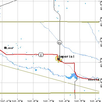 Zip code 69033 close-up map