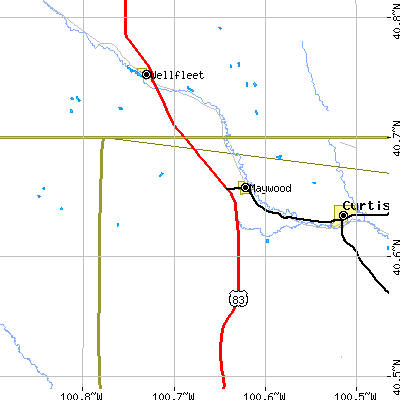 Zip code 69038 close-up map