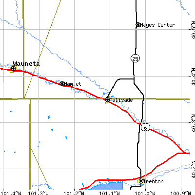 Zip code 69040 close-up map