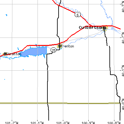 Zip code 69044 close-up map