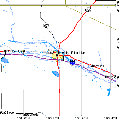 Zip code 69101 close-up map