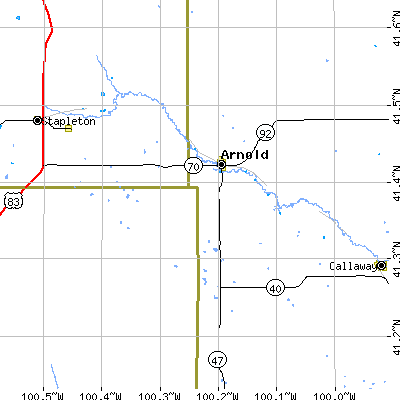 Zip code 69120 close-up map