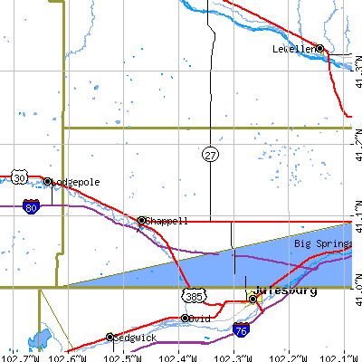 Zip code 69129 close-up map