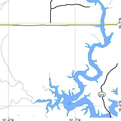 Zip code 72623 close-up map