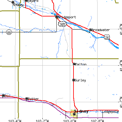 Zip code 69131 close-up map
