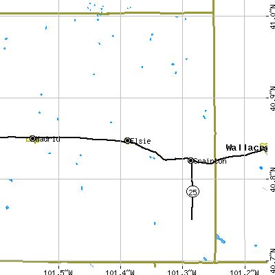 Zip code 69134 close-up map