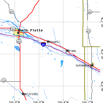 Zip code 69151 close-up map