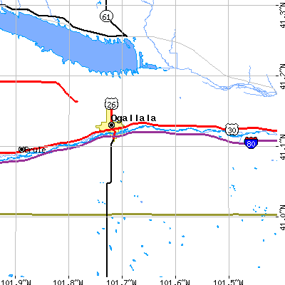 Zip code 69153 close-up map