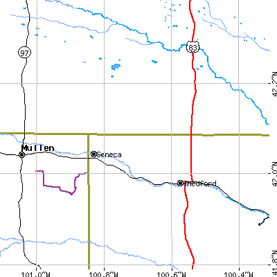 Zip code 69161 close-up map