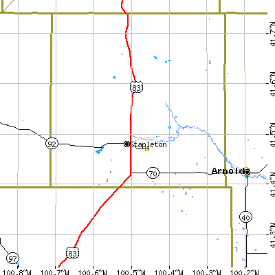 Zip code 69163 close-up map