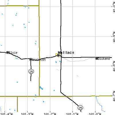 Zip code 69169 close-up map