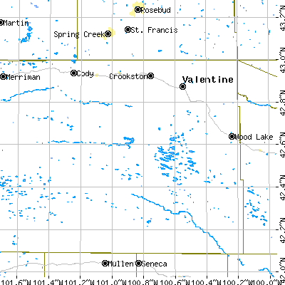 Zip code 69201 close-up map
