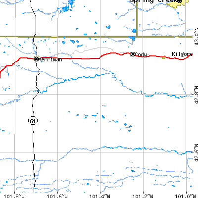 Zip code 69211 close-up map