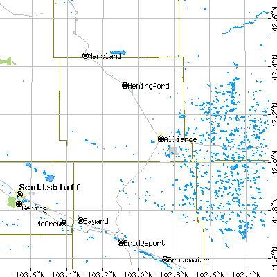 Zip code 69301 close-up map