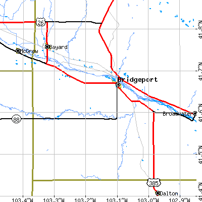Zip code 69336 close-up map