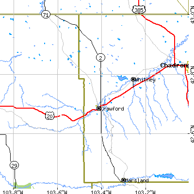 Zip code 69339 close-up map