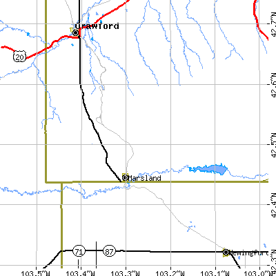 Zip code 69354 close-up map